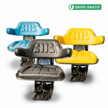 Asiento universal para tractor con suspensión mecánica y base regulable